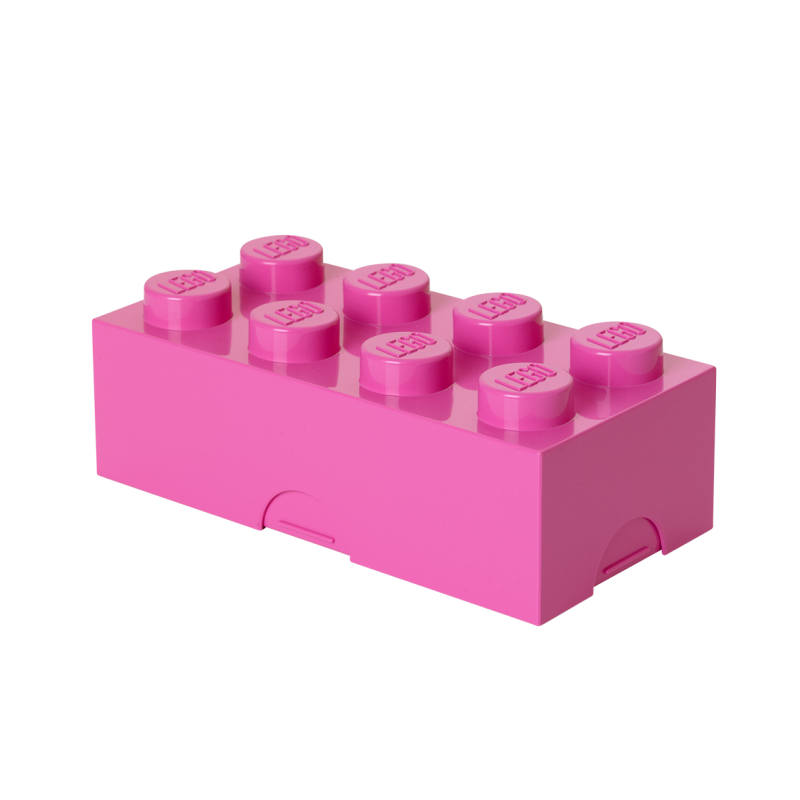 LEGO® box na svačinu 100 x 200 x 75 mm - růžová