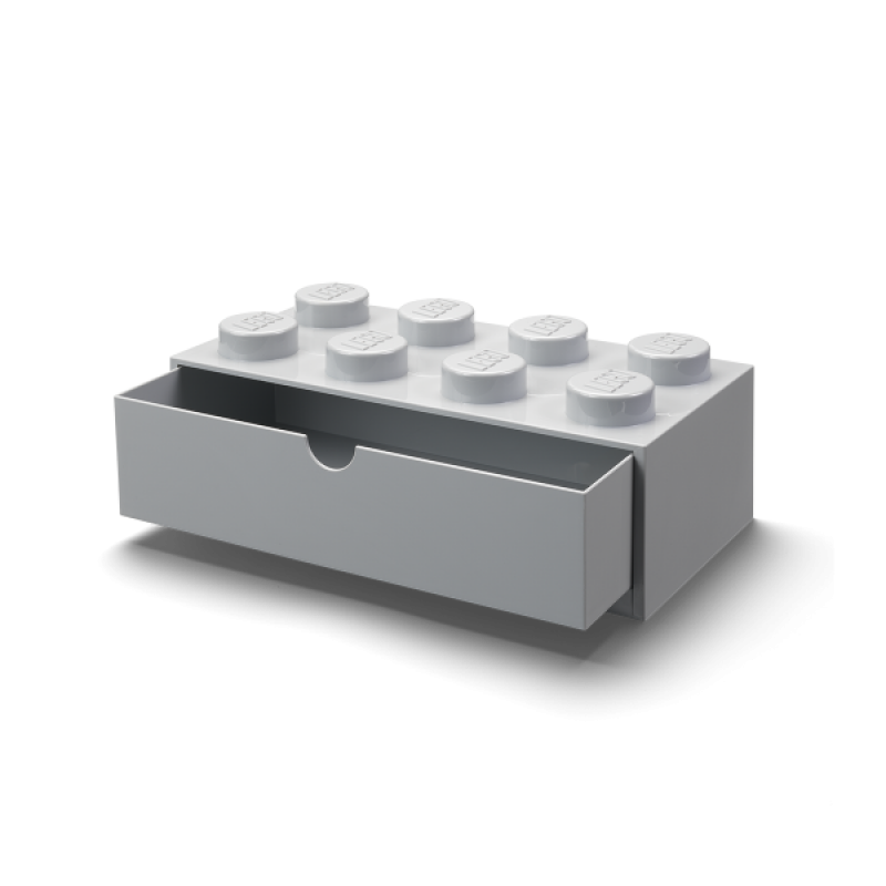 LEGO® stolní box 8 se zásuvkou - šedá