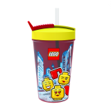 LEGO® Iconic Girl kelímek s brčkem - žlutá/červená