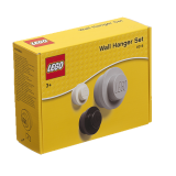 LEGO® věšák na zeď, 3ks - bílá, černá, šedá
