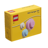 LEGO® věšák na zeď, 3ks - bílá, světle modrá, růžová