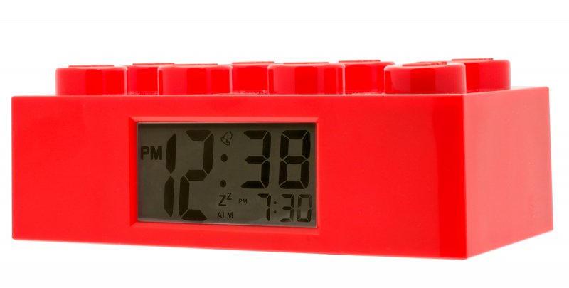 LEGO Brick - hodiny s budíkem, červené 9002168
