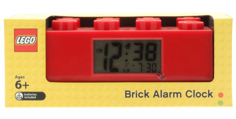 LEGO Brick - hodiny s budíkem, červené 9002168