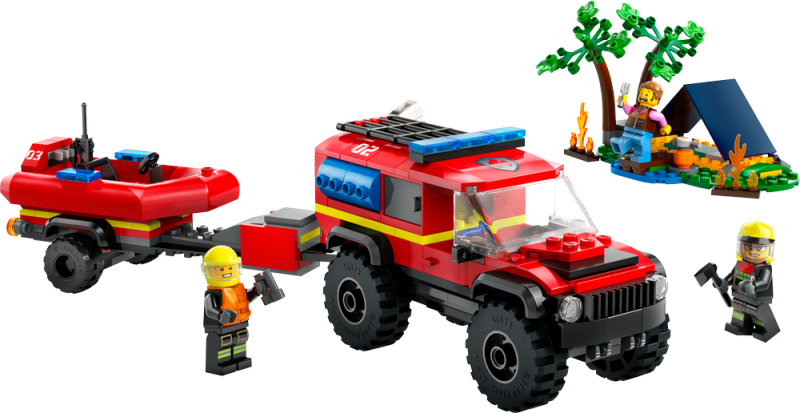 LEGO® City 60412 Hasičský vůz 4x4 a záchranný člun